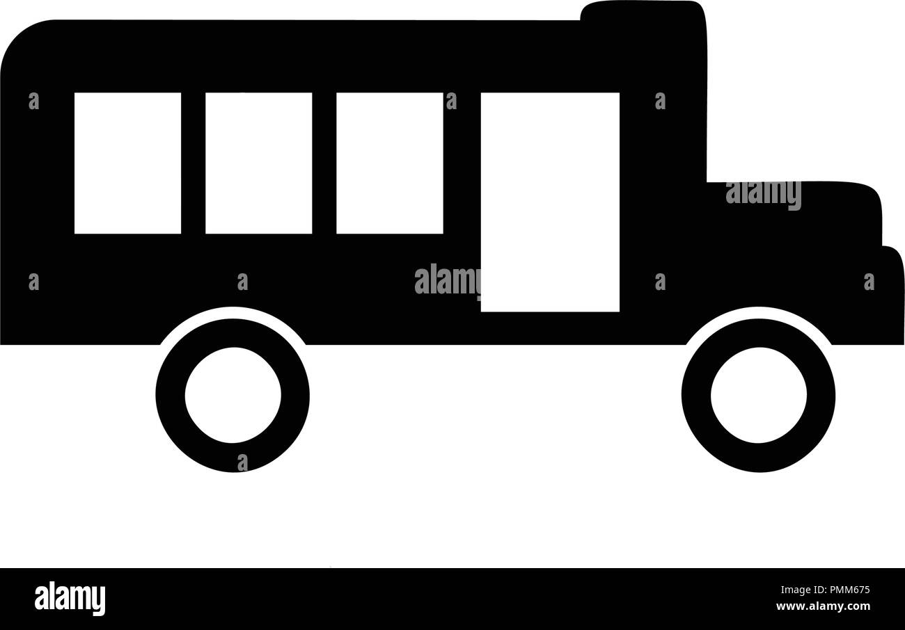 School bus icon vector black Illustration de Vecteur