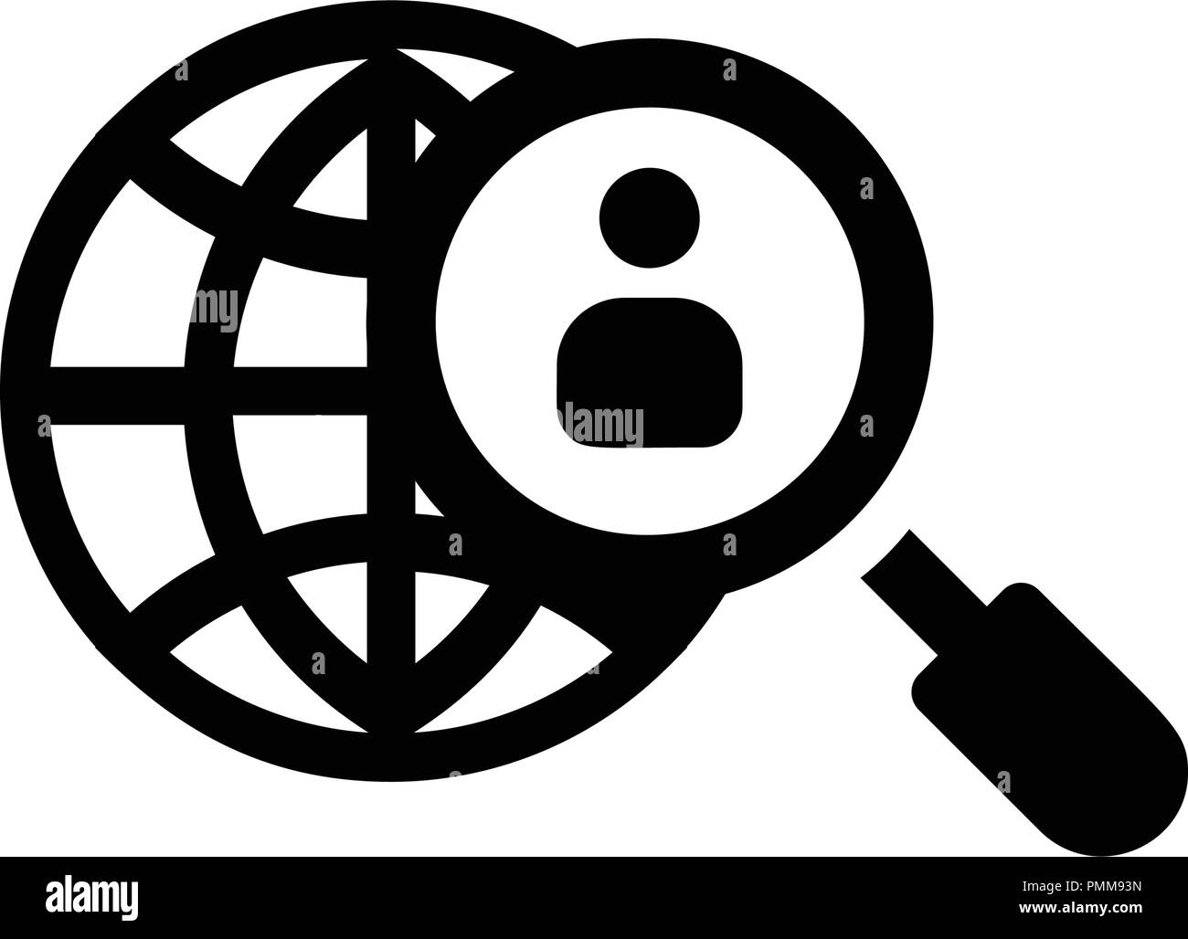 Les ressources humaines dans l'icône mondiale vector - black Illustration de Vecteur