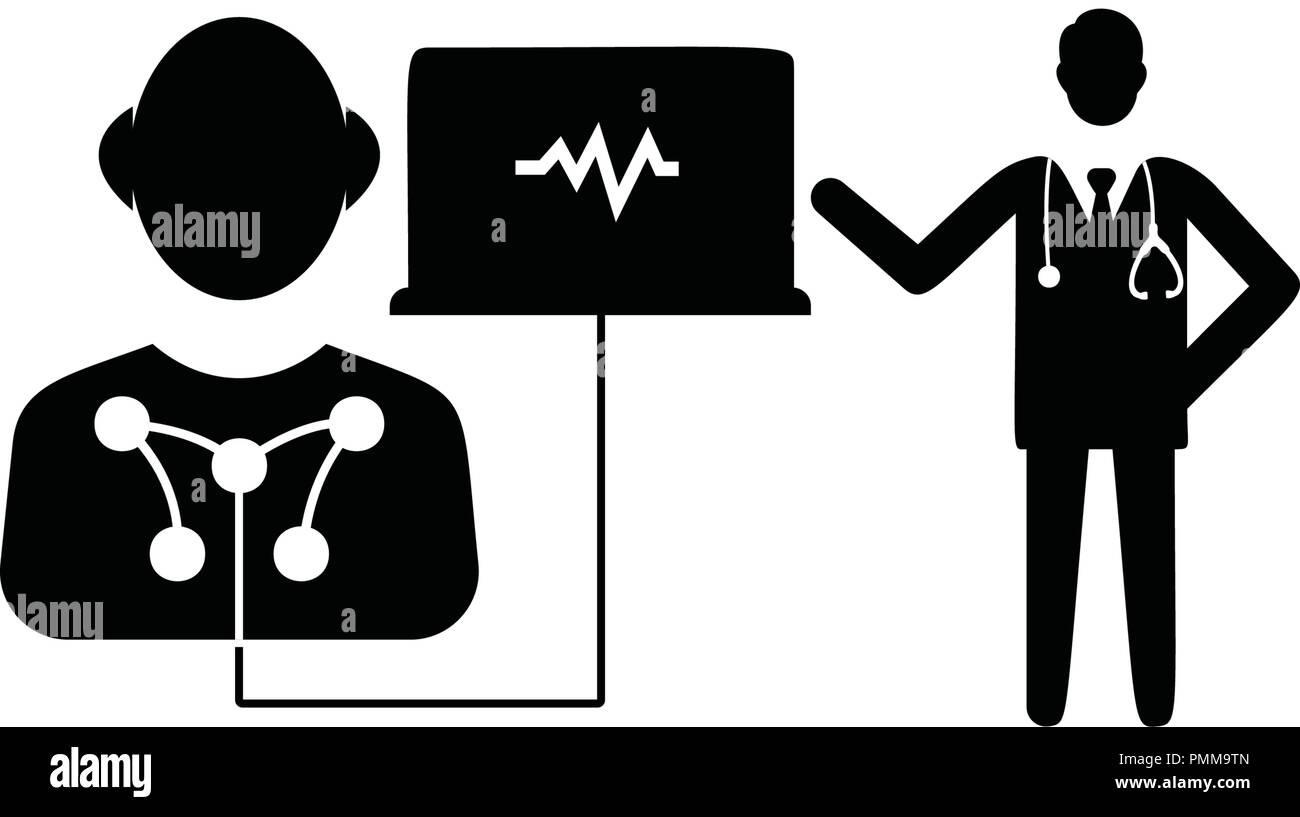 L'icône d'analyse médicale Black Illustration de Vecteur