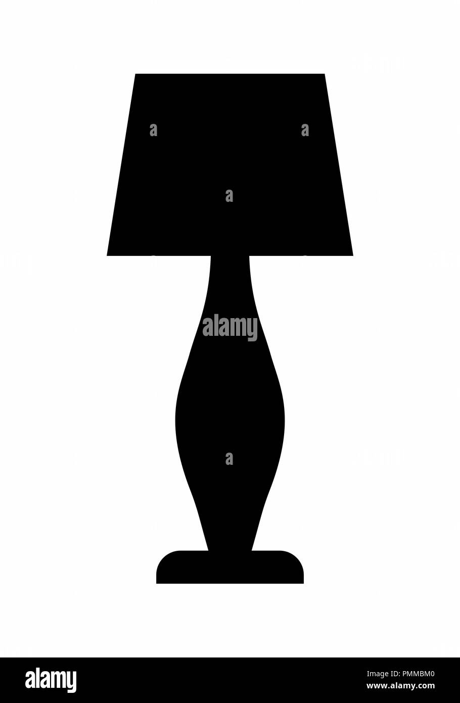 Silhouette sombre d'un abat-jour isolé sur fond blanc Illustration de Vecteur
