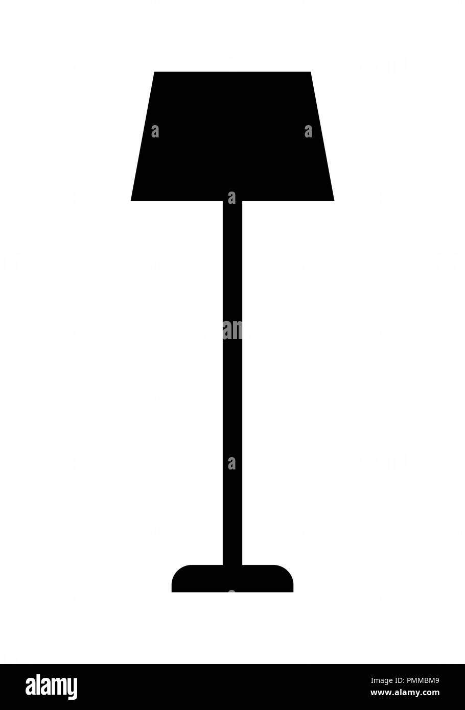 Silhouette sombre d'un abat-jour isolé sur fond blanc Illustration de Vecteur
