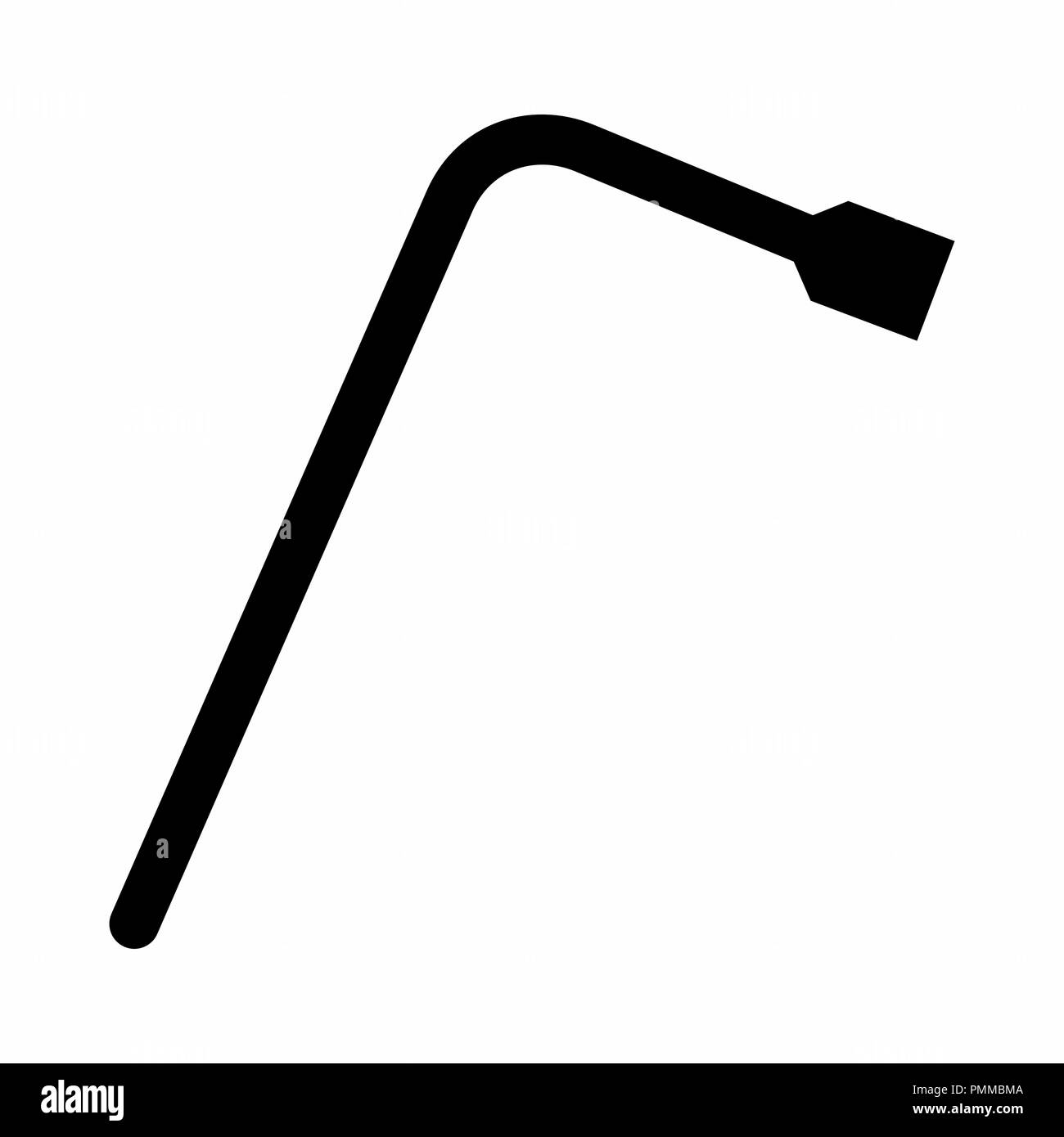 Silhouette sombre d'une clé à l'isolé sur fond blanc Illustration de Vecteur