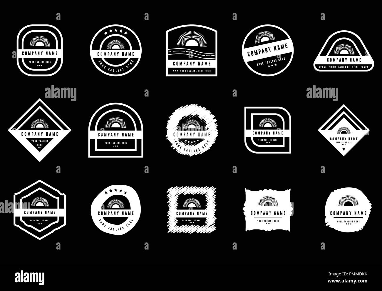 Logo Badge set - badges et étiquettes logo - vintage insignes et logos set - Blanc vecteur Illustration de Vecteur