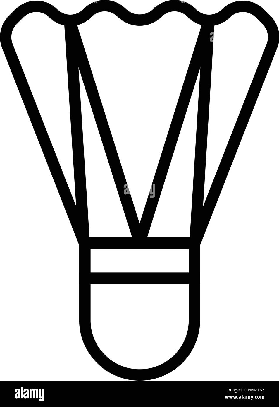 Ball Badminton Badminton - Ligne vecteur icône symbole - télévision mode contours sign design - vecteur icône Plume Badminton Illustration de Vecteur