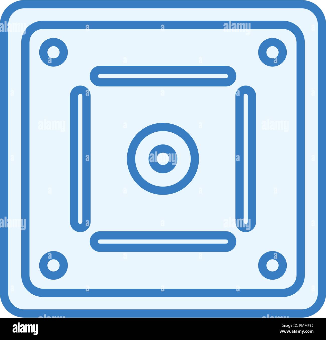 Icône Vecteur de Carom Board style linéaire Illustration de Vecteur