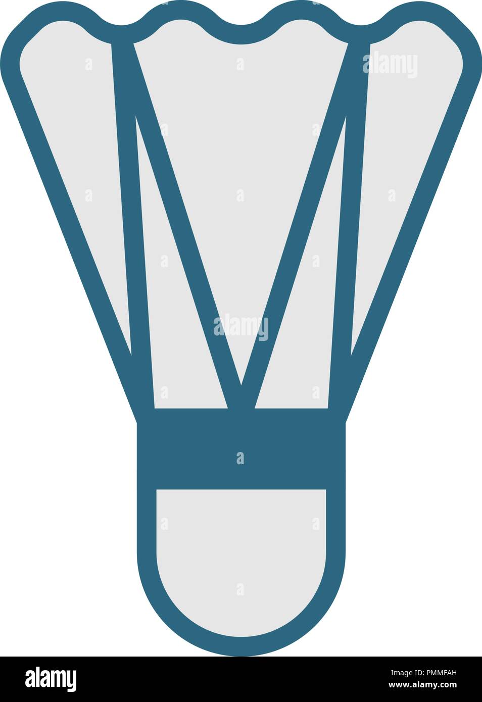 Ball Badminton Badminton - Ligne vecteur icône symbole - télévision mode contours sign design - vecteur icône Plume Badminton Illustration de Vecteur