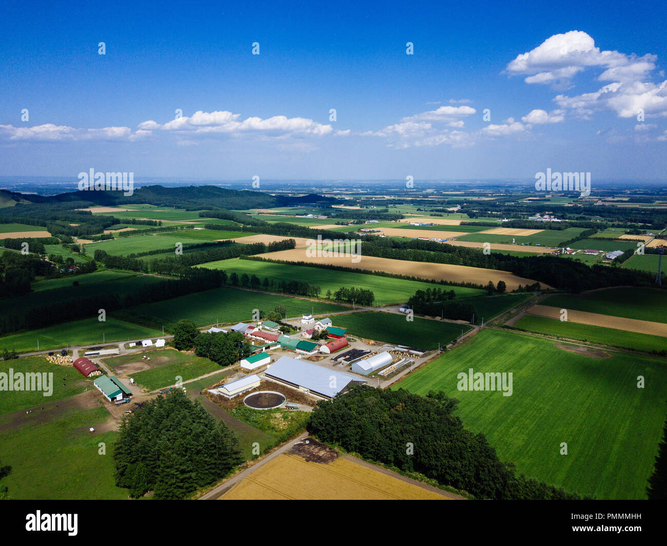 Phography aérienne de Hokkaido, Japon Banque D'Images