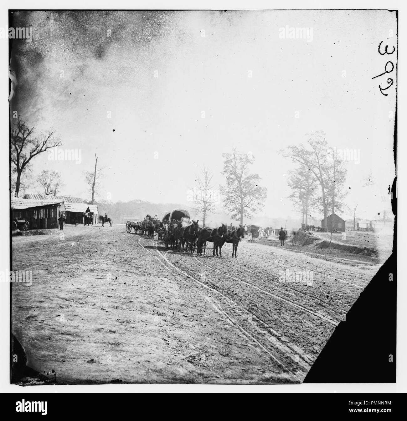 Big Black River Station, Mademoiselle de chariots et de cabanes Banque D'Images