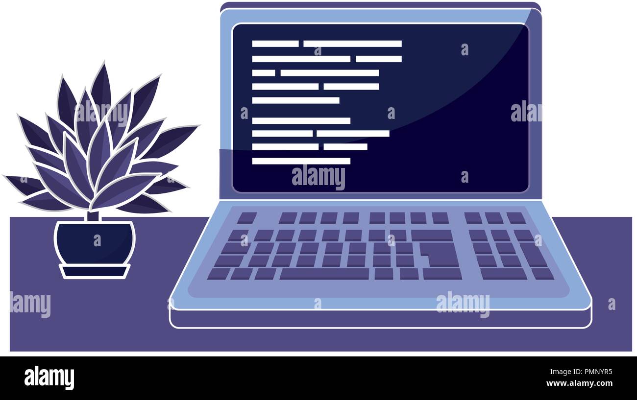 La technologie de programmation de code informatique avec des plantes Illustration de Vecteur