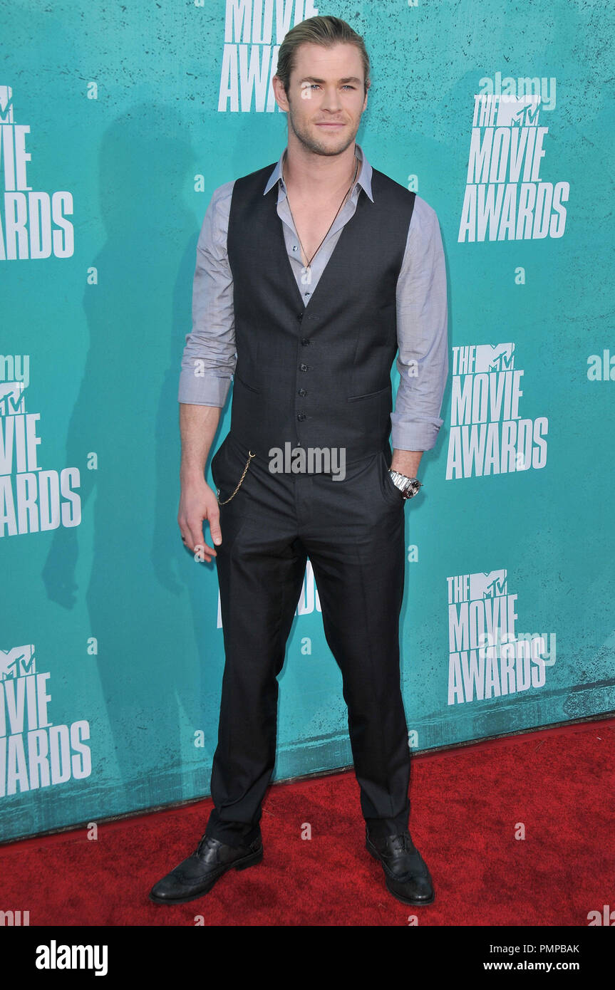 Chris Hemsworth au 2012 MTV Movie Awards tenue à l'Amphithéâtre Gibson à Universal City, CA. L'événement a eu lieu le dimanche 3 juin 2012. Photo de RPAC/ PictureLux Banque D'Images