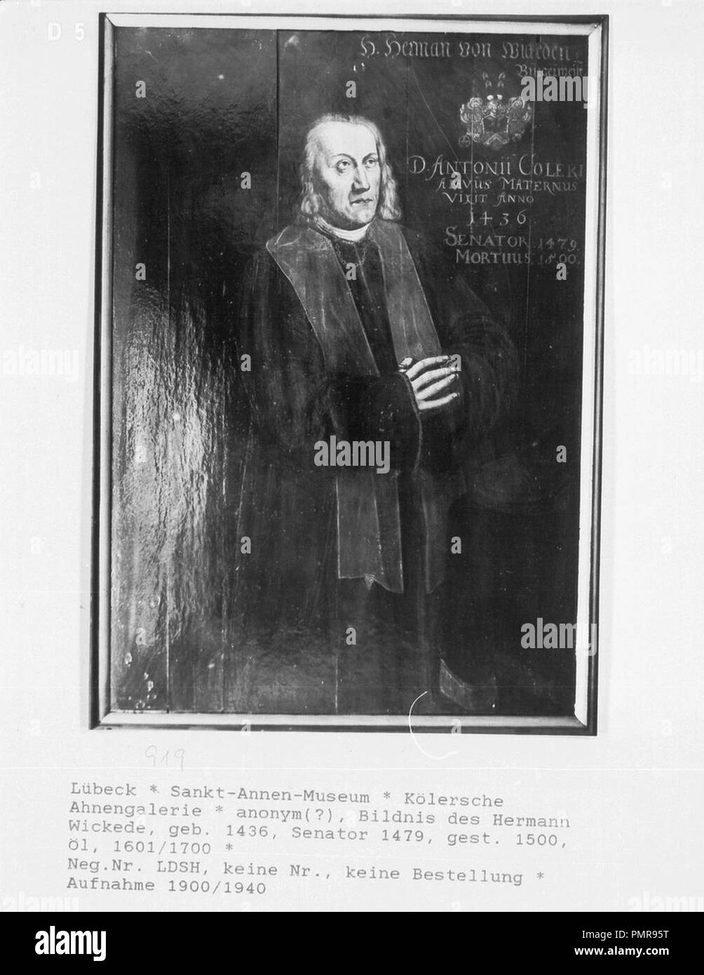 Bildnis des Hermann von Wickede (1436-1500), capsules pour Deutschland. Banque D'Images