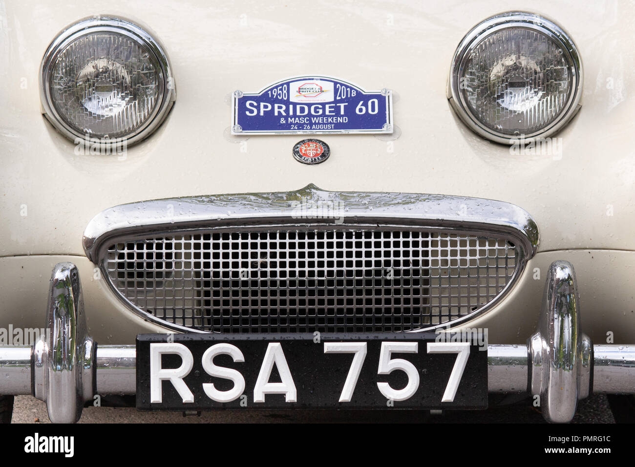 La 60e année de l'Austin Healey Sprite a été célébrée par le Midget et Sprite Spridget Club avec un week-end à l'Abbaye 60 Wroxall, près de Warwick Banque D'Images