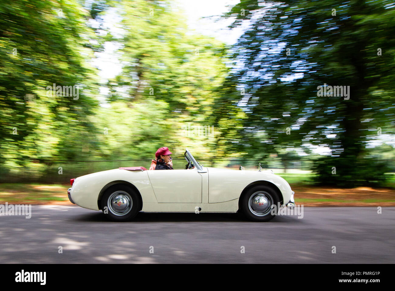 La 60e année de l'Austin Healey Sprite a été célébrée par le Midget et Sprite Spridget Club avec un week-end à l'Abbaye 60 Wroxall, près de Warwick Banque D'Images