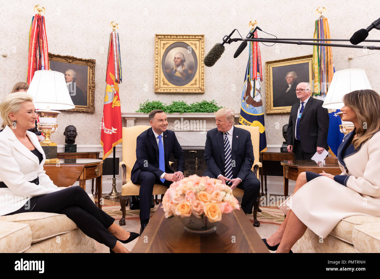 Le président Donald J. Trump et la Première Dame Melania Trump avec Andrzej Duda, Président de la République de Pologne et son épouse madame 18 Sep, 2018. Agata Kornhauser-Duda Mardi, 18 septembre 2018 (Photo Officiel de la Maison Blanche Joyce N. Boghosian) Maison Blanche par globallookpress.com : Crédit Maison Blanche/Fédération de regarder/ZUMA/Alamy Fil Live News Banque D'Images