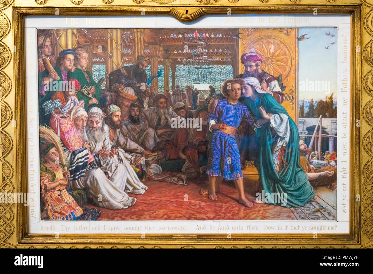 Liverpool Mossley Hill Sudley House construit 1821 Les conclusions du Sauveur dans le Temple par William Holman Hunt 1865 huile sur toile Pre-Raphelite Banque D'Images