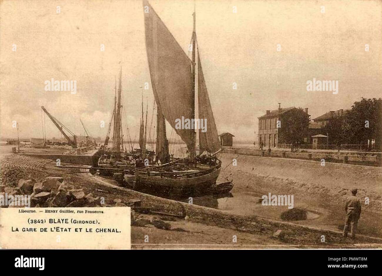 Blaye - Gare et sur le port 5. Banque D'Images