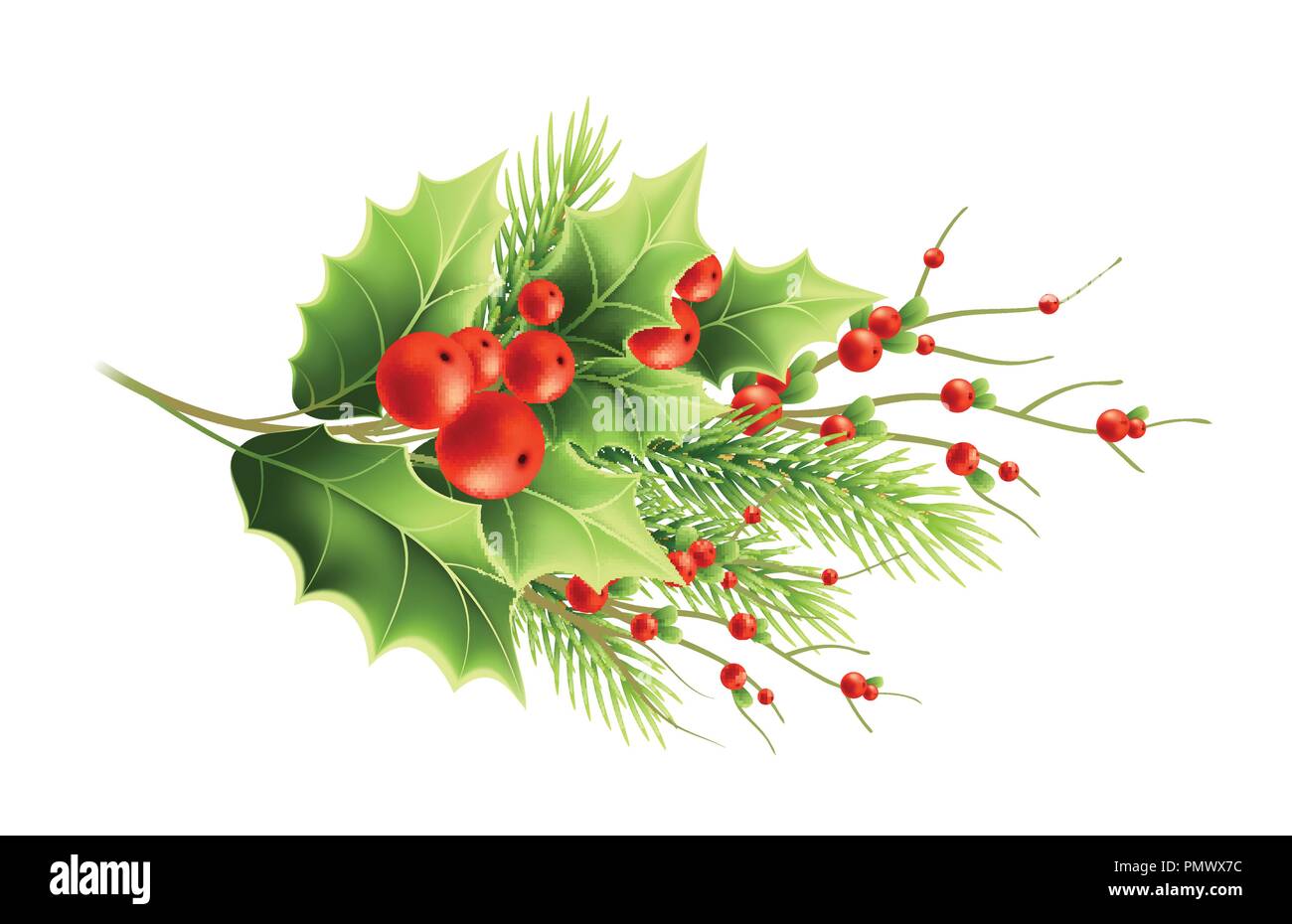 Les branches des plantes de Noël vector illustration réaliste Illustration de Vecteur
