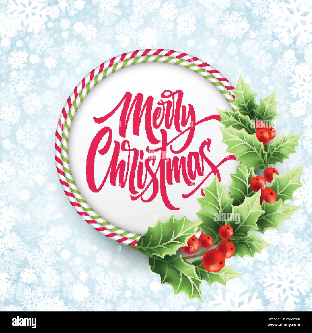 Joyeux Noël dans l'armature de canne en cercle Illustration de Vecteur