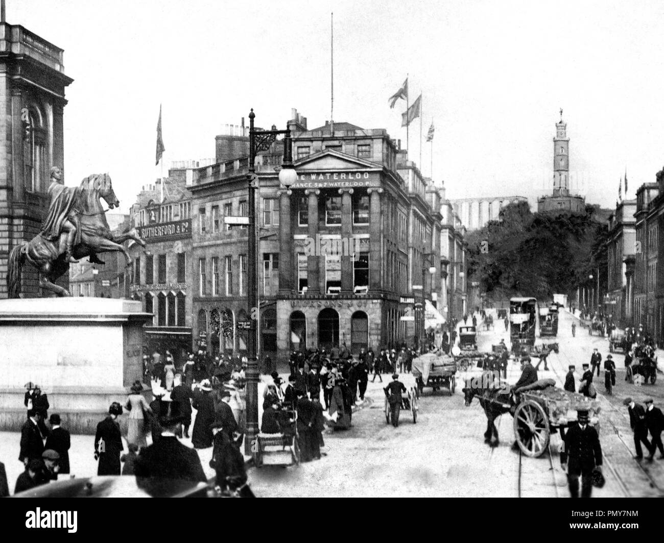 Waterloo Place, Edinburgh, début des années 1900 Banque D'Images