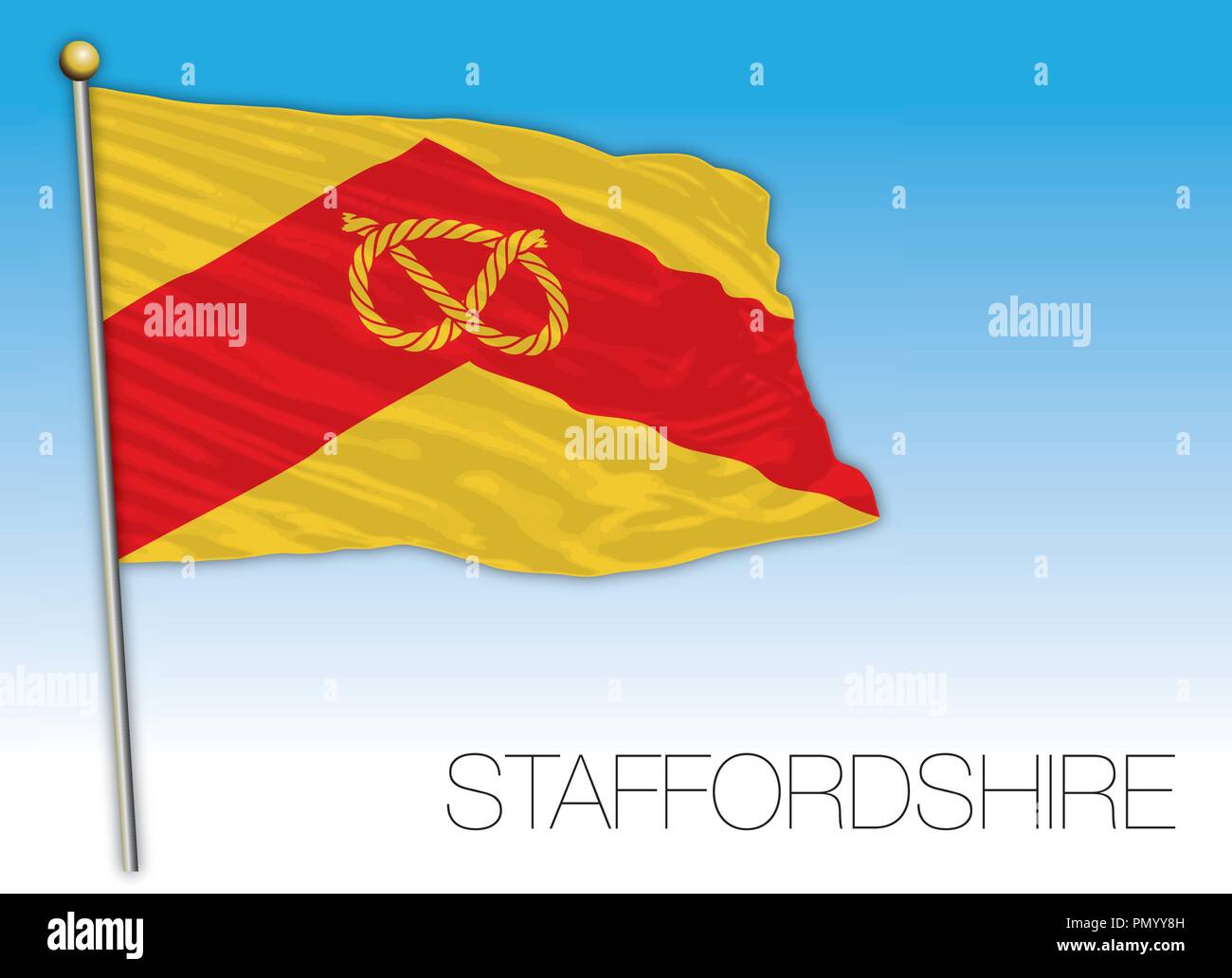 Drapeau du Staffordshire, Royaume-Uni, vector illustration Illustration de Vecteur