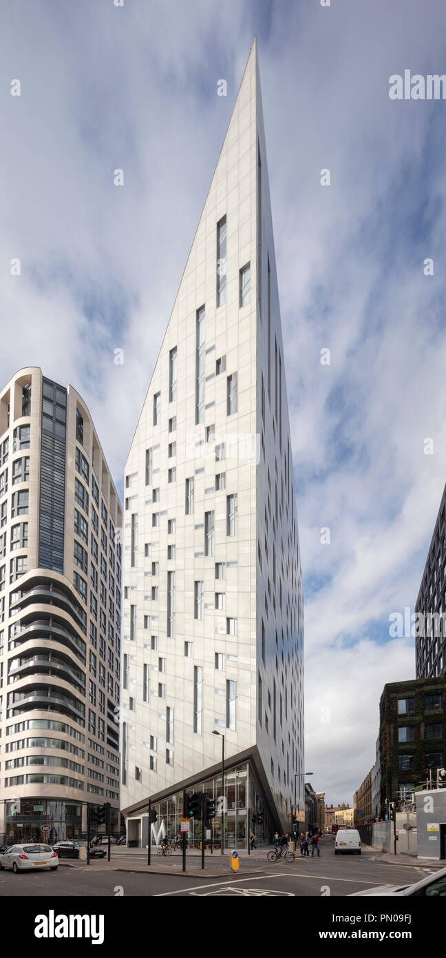 Le M par Montcalm Shoreditch Tech City de style contemporain, l'hôtel de 18 étages dans le centre de Londres, Angleterre, RU Banque D'Images