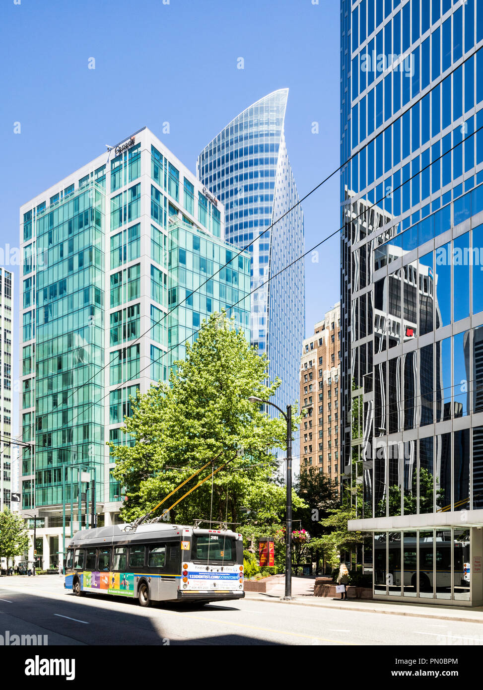 L'architecture moderne élevé à Burrard Street dans le centre-ville de Vancouver, British Columbia, Canada Banque D'Images