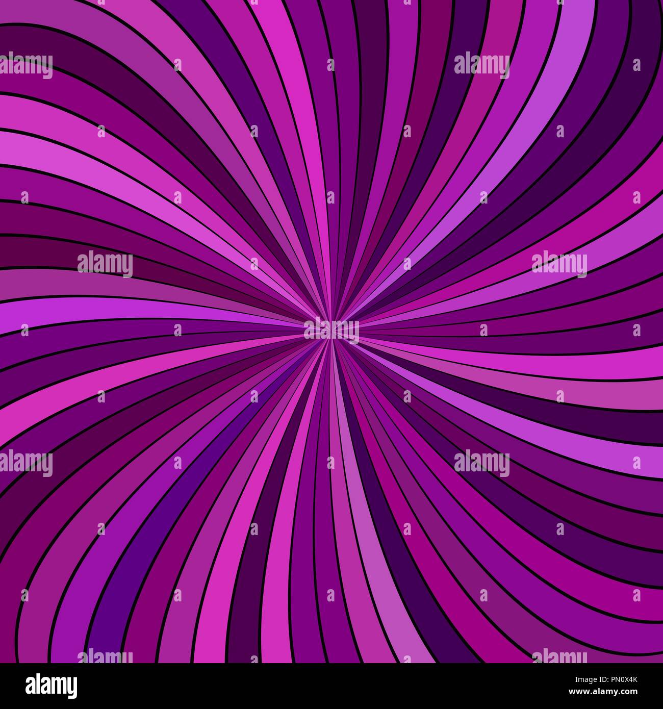 Purple abstract swirl psychédélique fond de rayure - vector design burst incurvé Illustration de Vecteur