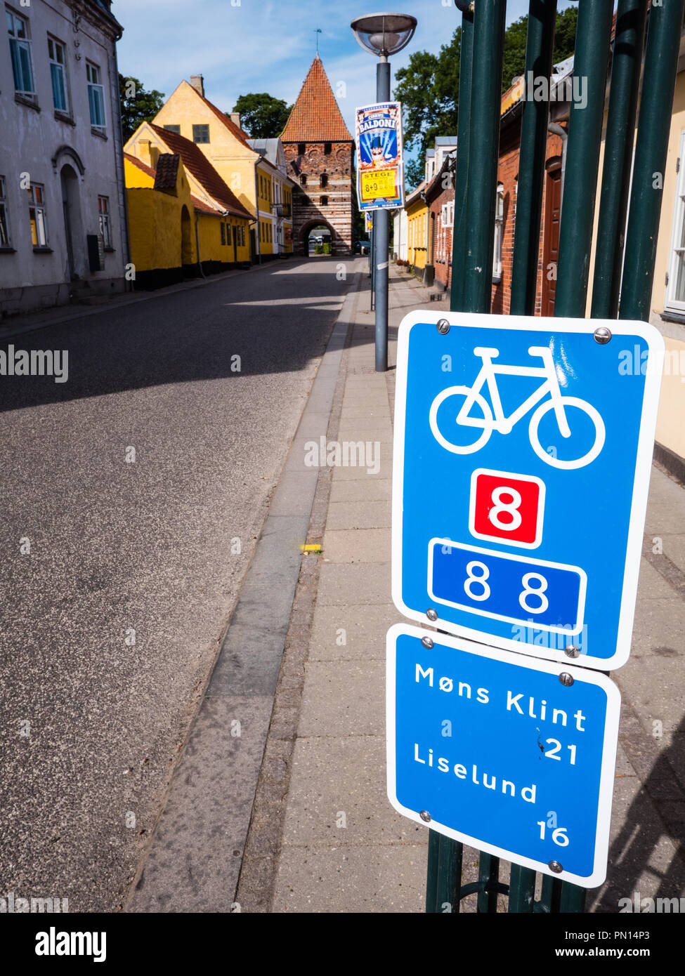 Randonnée à Vélo Signe, Sterge, l'île de Mons, le Danemark, l'Europe. Banque D'Images