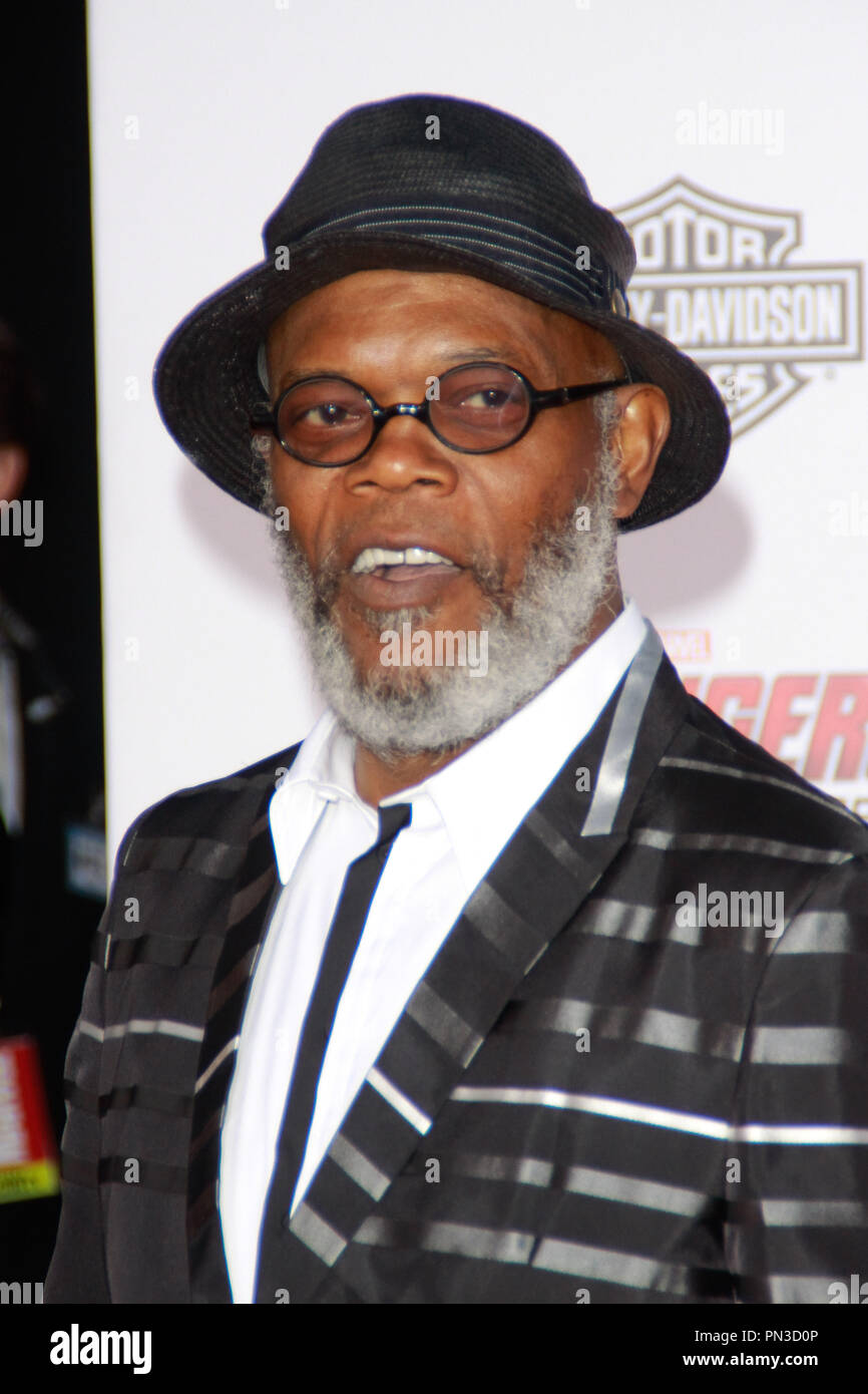 Samuel L. Jackson lors de la première mondiale de "Marvel Avengers : Uncanny X-Men' tenue à l'Kodak Theater à Hollywood, CA, le 13 avril 2015. Photo par Joe Martinez / PictureLux Banque D'Images