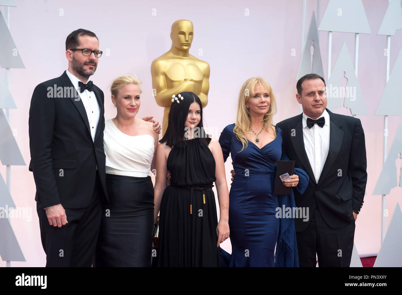 Eric Blanc, Patricia Arquette, Harlow Olivia Calliope, Rosanna Arquette et Richmond Arquette arrivent pour la diffusion de l'ABC en direct 87e Oscars® au Dolby® Theatre à Hollywood, CA le Dimanche, Février 22, 2015. Référence #  32566 Fichier 531THA pour un usage éditorial uniquement - Tous droits réservés Banque D'Images