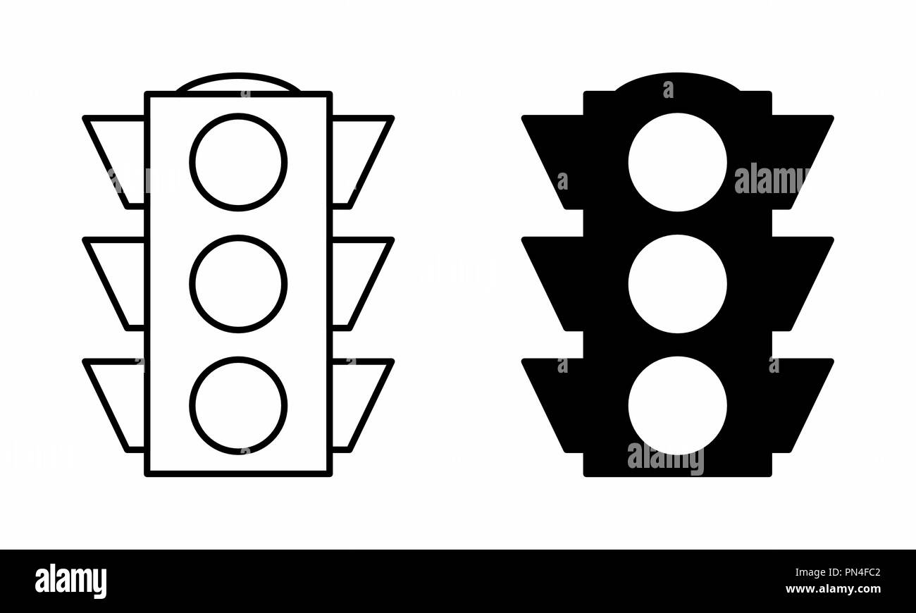 Illustration noir et blanc de sémaphores isolés Illustration de Vecteur