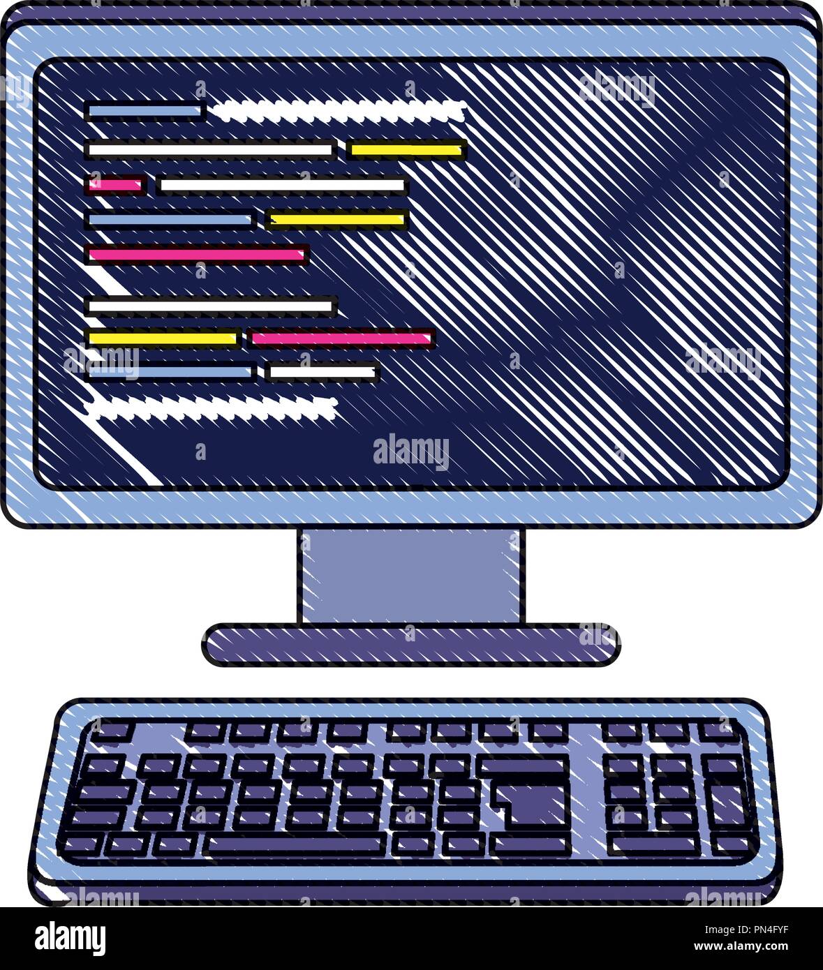 Le code de programmation râpé la technologie web Illustration de Vecteur