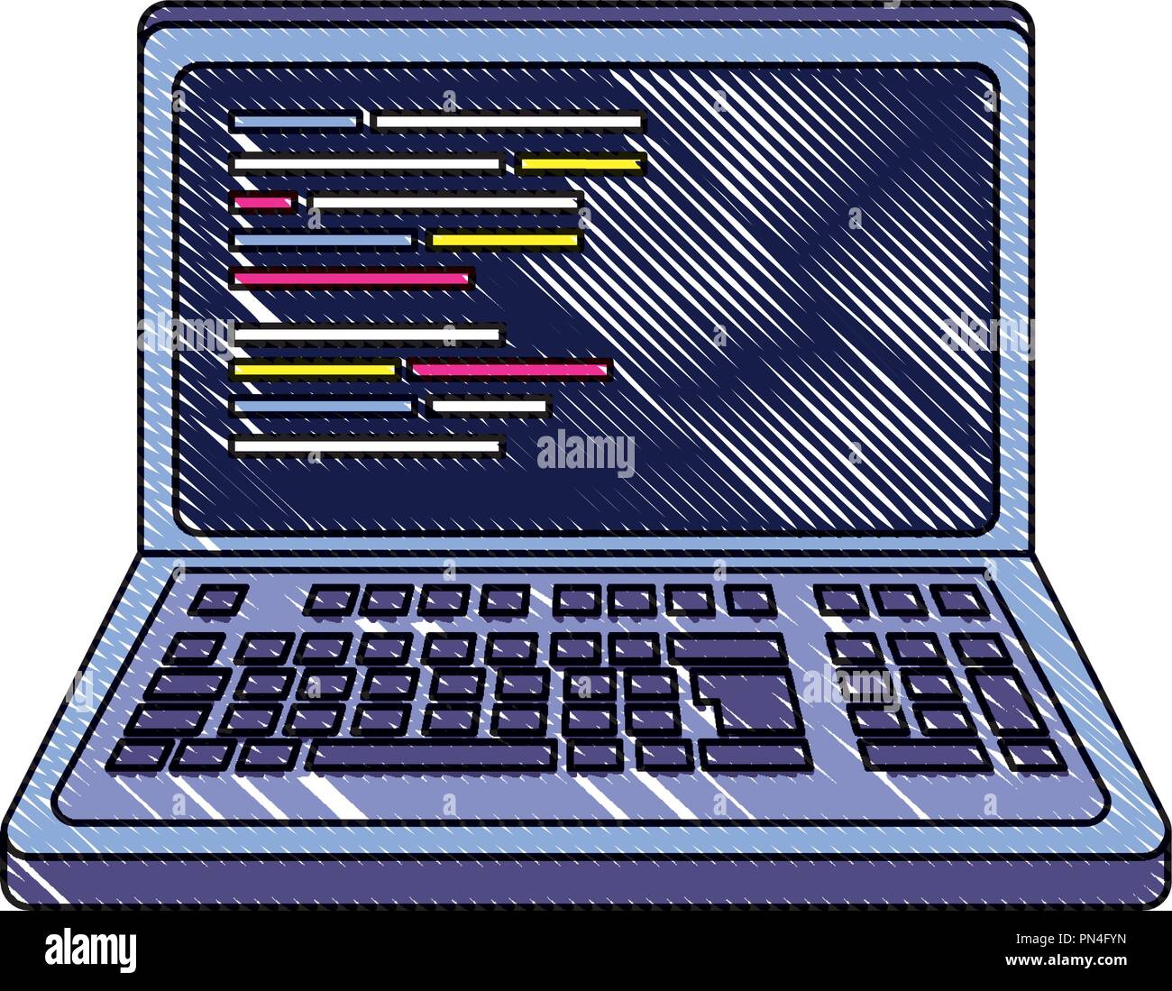 Le code de programmation portable râpé la technologie web Illustration de Vecteur