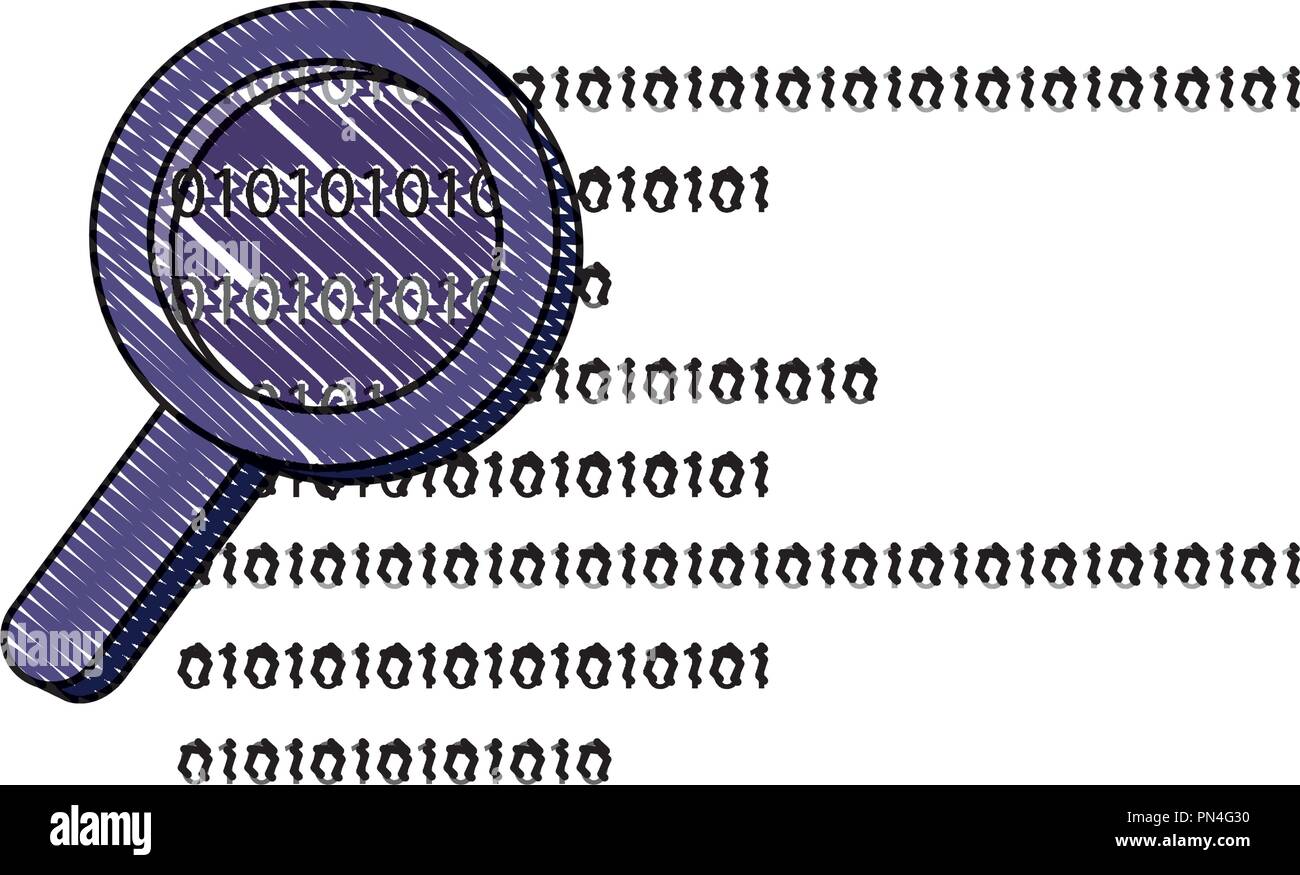 Loupe râpé la technologie code de programmation Illustration de Vecteur