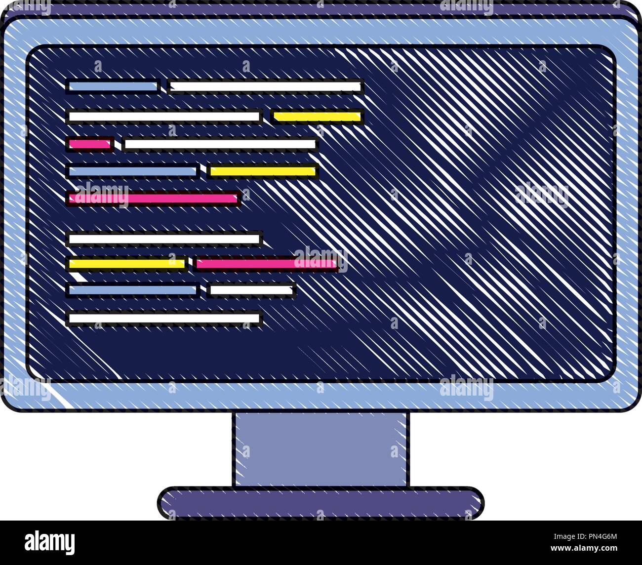 La technologie informatique râpé avec le programme du code de données Illustration de Vecteur