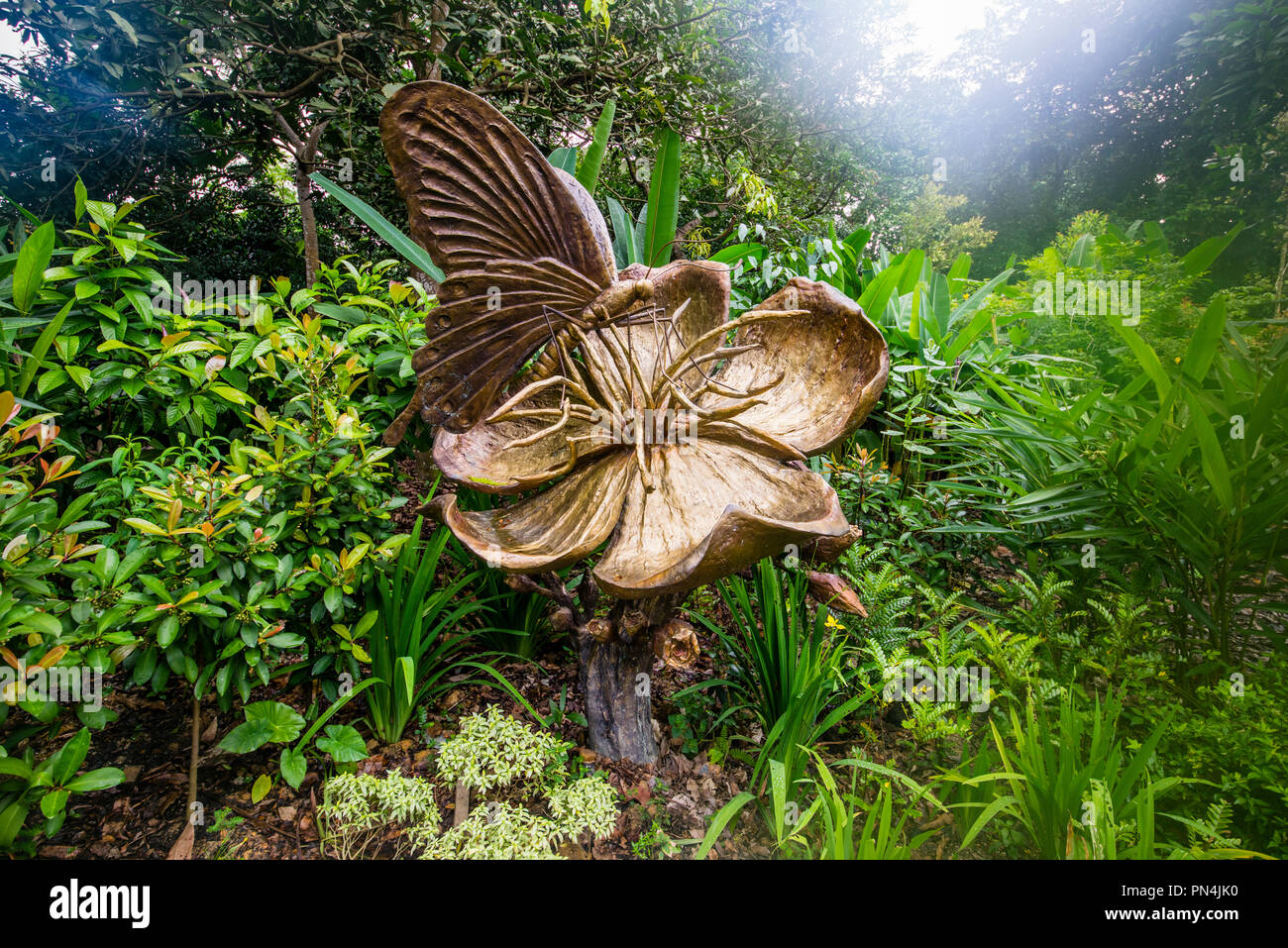 Butterfly sculpture à Singapour Botanical Gardens Banque D'Images