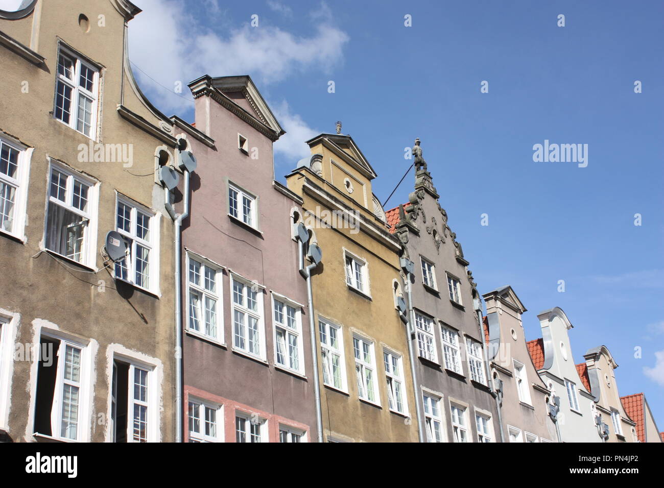 Bâtiments sur ul. Swietego Ducha à Gdansk, Pologne reconstruit après la DEUXIÈME GUERRE MONDIALE par les autorités communistes Banque D'Images