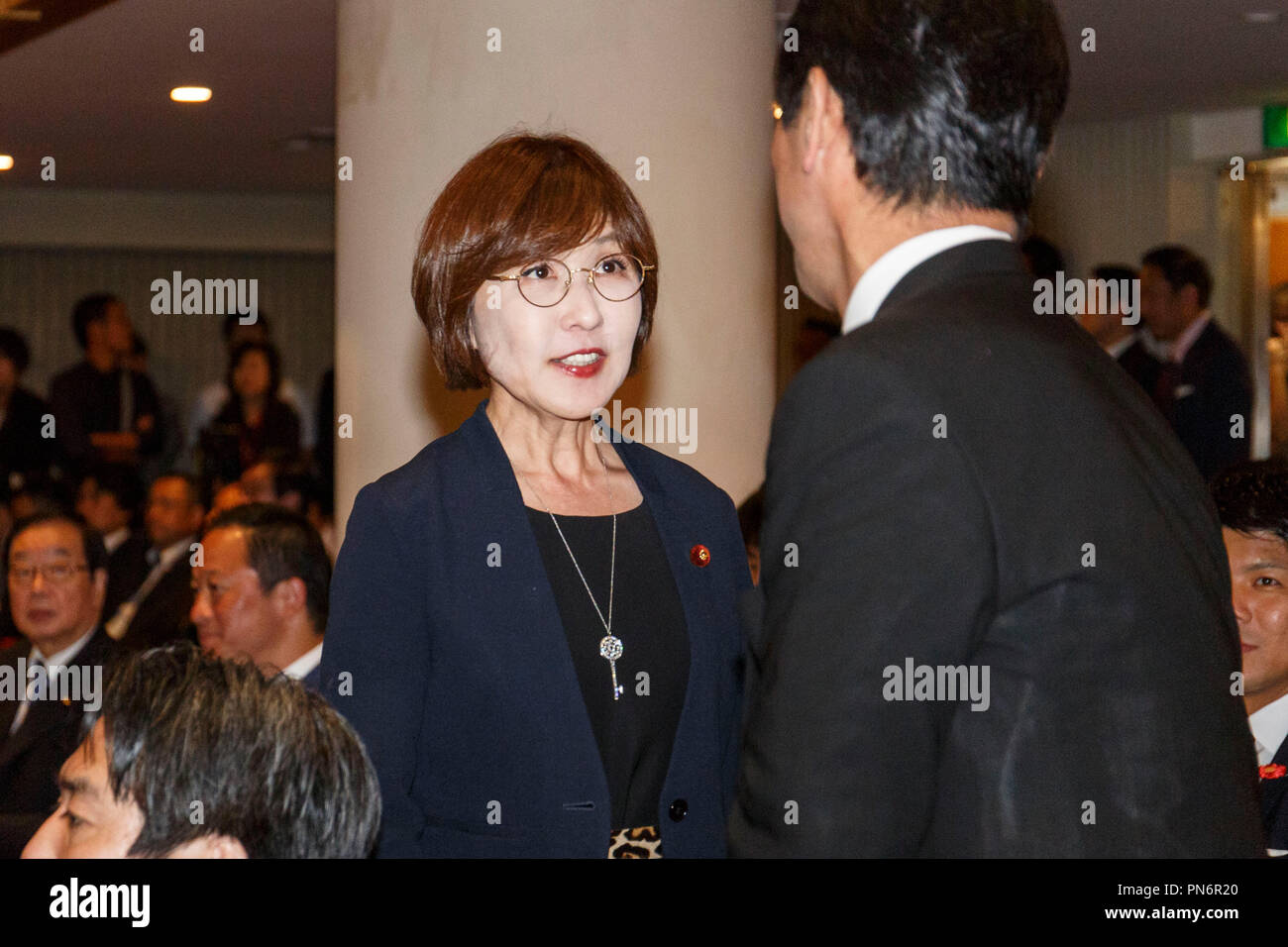 Ancien ministre de la Défense est visible pendant Tomomi Inada le Parti libéral-démocrate (LDP) leadership election le 20 septembre 2018, Tokyo, Japon. Le Premier ministre japonais Shinzo Abe a battu l'ancien ministre de la Défense Shigeru Ishiba à et restera en tant que chef de la LDP pour un troisième mandat de trois ans. Credit : Rodrigo Reyes Marin/AFLO/Alamy Live News Banque D'Images