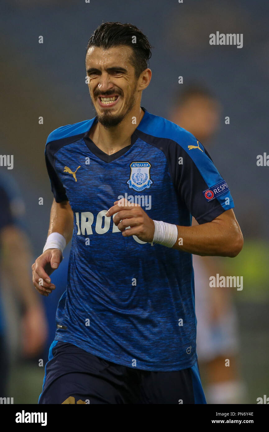 Stadio Olimpico, Rome, Italie. Sep 20, 2018. L'UEFA Europa League Football, Lazio et Apollon Limassol ; Joao Pedro d'Apollon Limassol : Action Crédit Plus Sport/Alamy Live News Banque D'Images