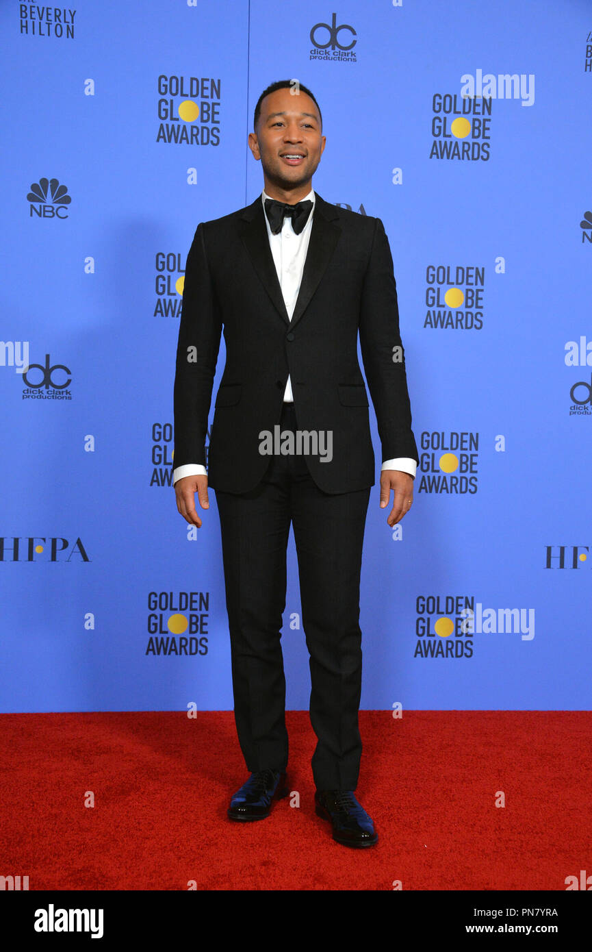 John Legend à la 74e Golden Globe Awards au Beverly Hilton Hotel, Los Angeles, CA , Etats-Unis , 8 janvier 2017 Banque D'Images