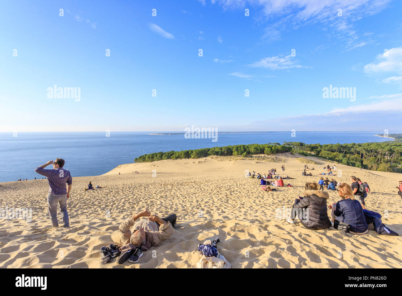 France, Gironde, Côte d'argent, parc naturel marin du bassin d'Arcachon (Arcachon Parc Naturel marin), La Teste de Buch, Pyla sur Mer, Dune du Pi Banque D'Images