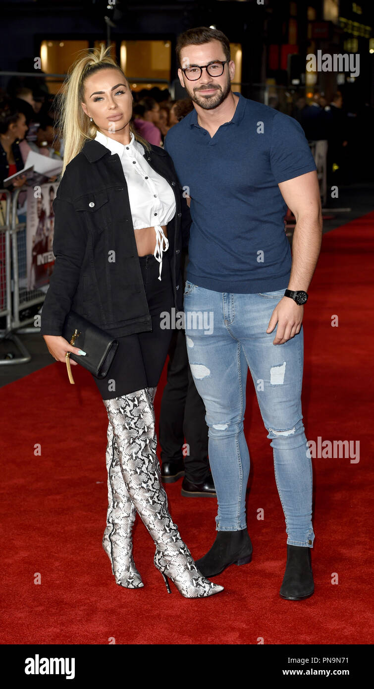 La photo doit être crédité ©Presse Alpha 079965 19/09/2018 Géorgie Cole et Alex Miller à l'intention 2 Trouver la première mondiale qui a eu lieu au Cineworld à Leicester Square, Londres Banque D'Images