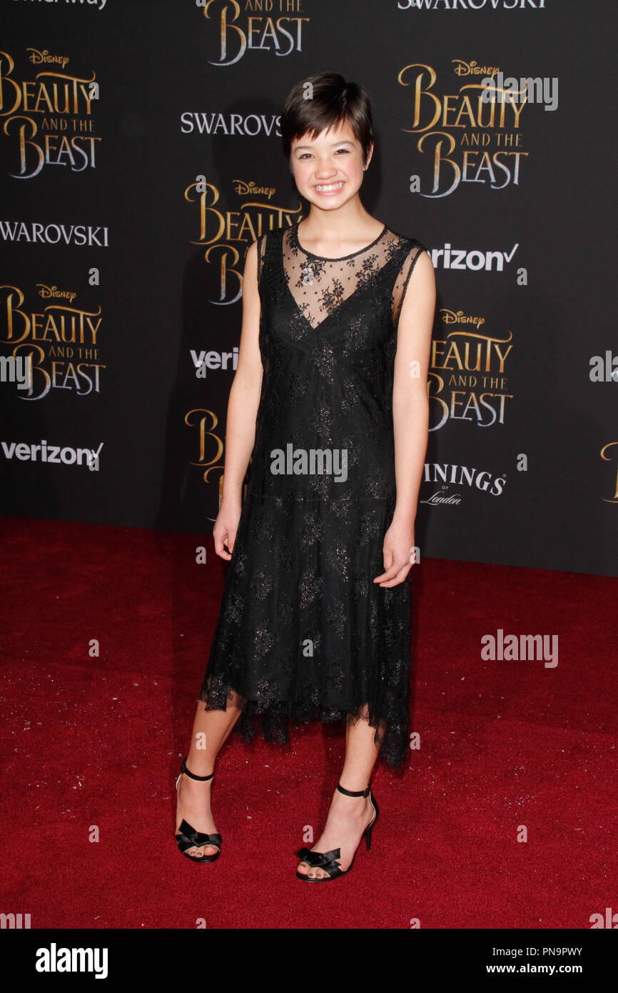 Peyton Elizabeth Lee lors de la première mondiale de la Disney 'La Belle et la bête' tenue à El Capitan Theatre à Hollywood, CA, le 2 mars 2017. Photo par Joseph Martinez / PictureLux Banque D'Images