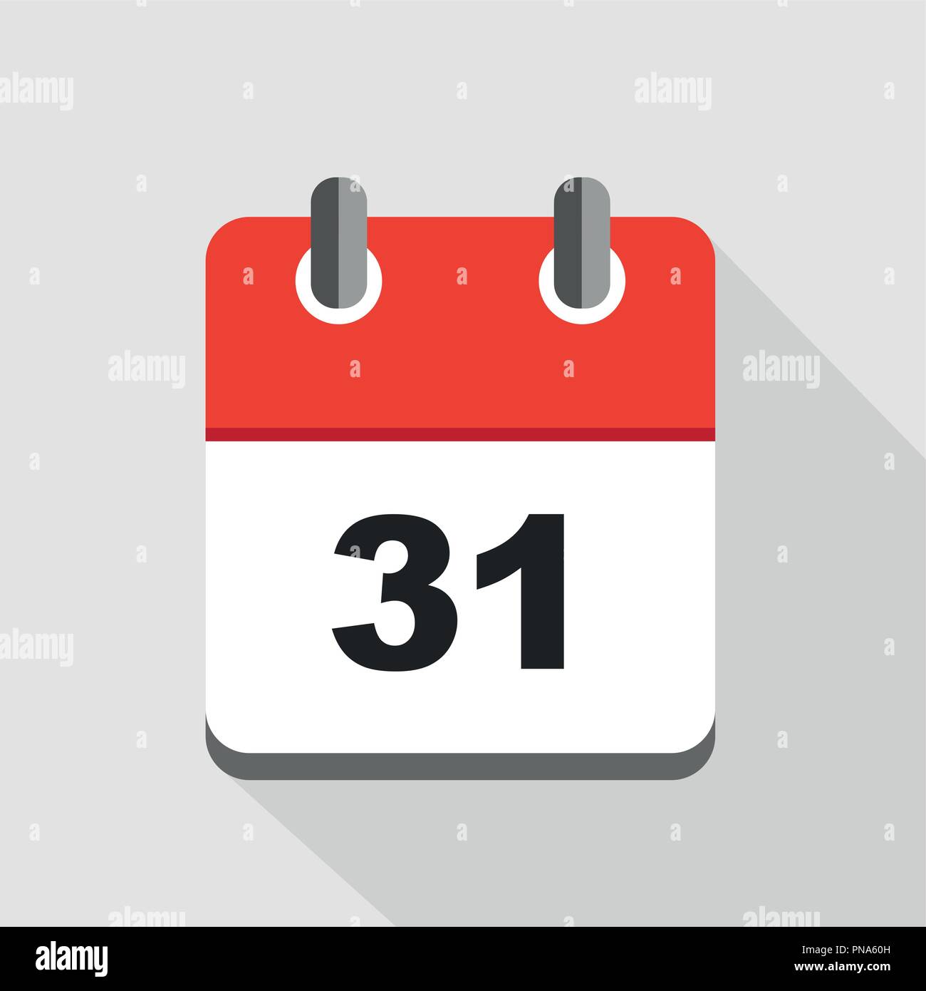 Vector illustration de l'icône calendrier rouge 31 EPS10 Image Vectorielle  Stock - Alamy