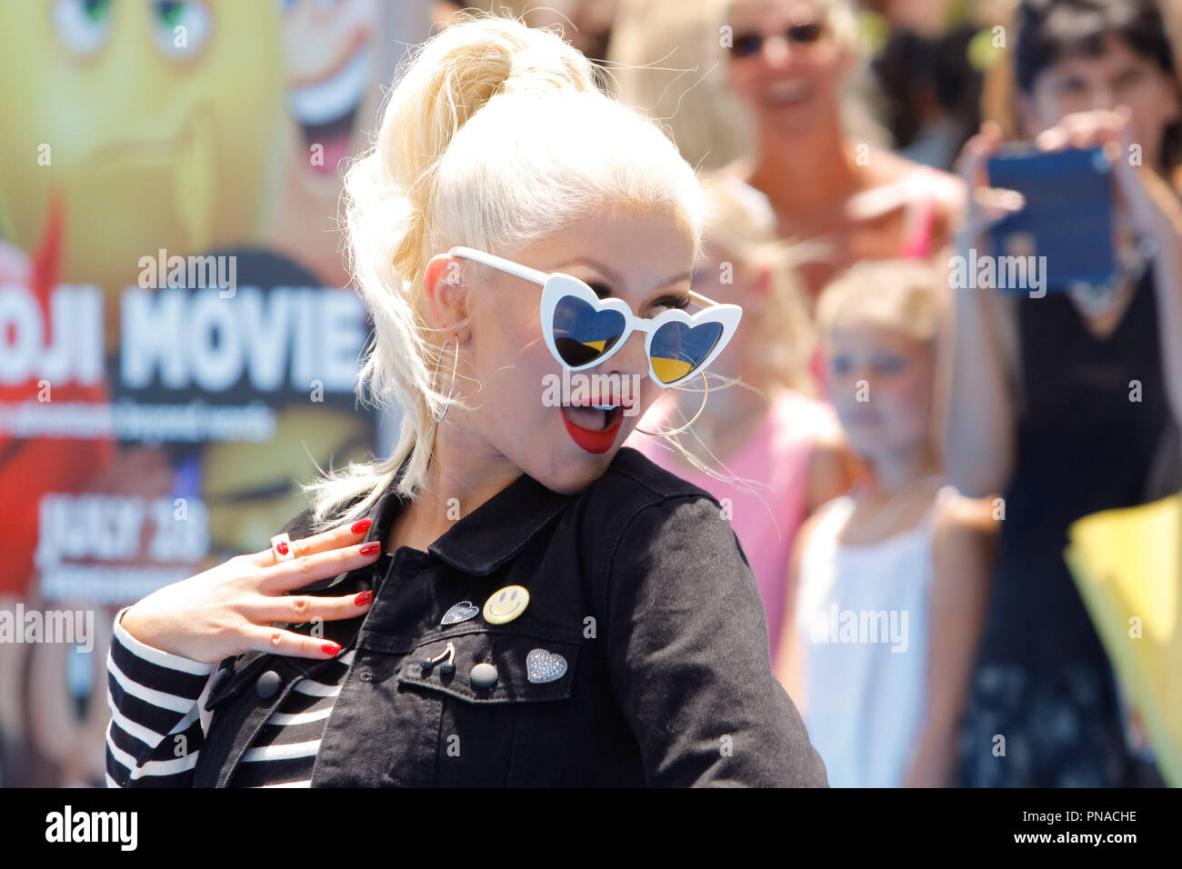 Christina Aguilera lors de la première mondiale de Colombie-Britannique Photo's 'l'Emoji Movie' qui a eu lieu au Regency Village Theatre de Westwood, CA, le 23 juillet 2017. Photo par Joseph Martinez / PictureLux Banque D'Images