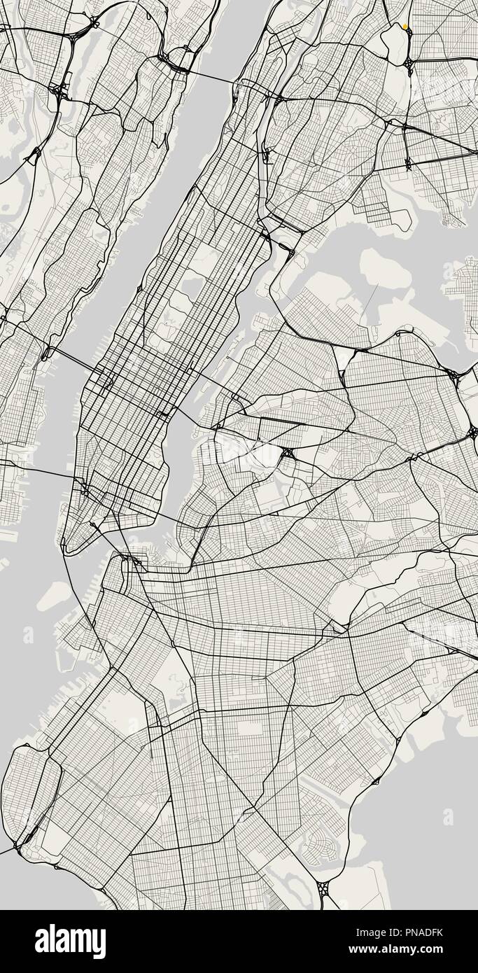 Vector la carte de la ville de New York en noir et blanc Illustration de Vecteur