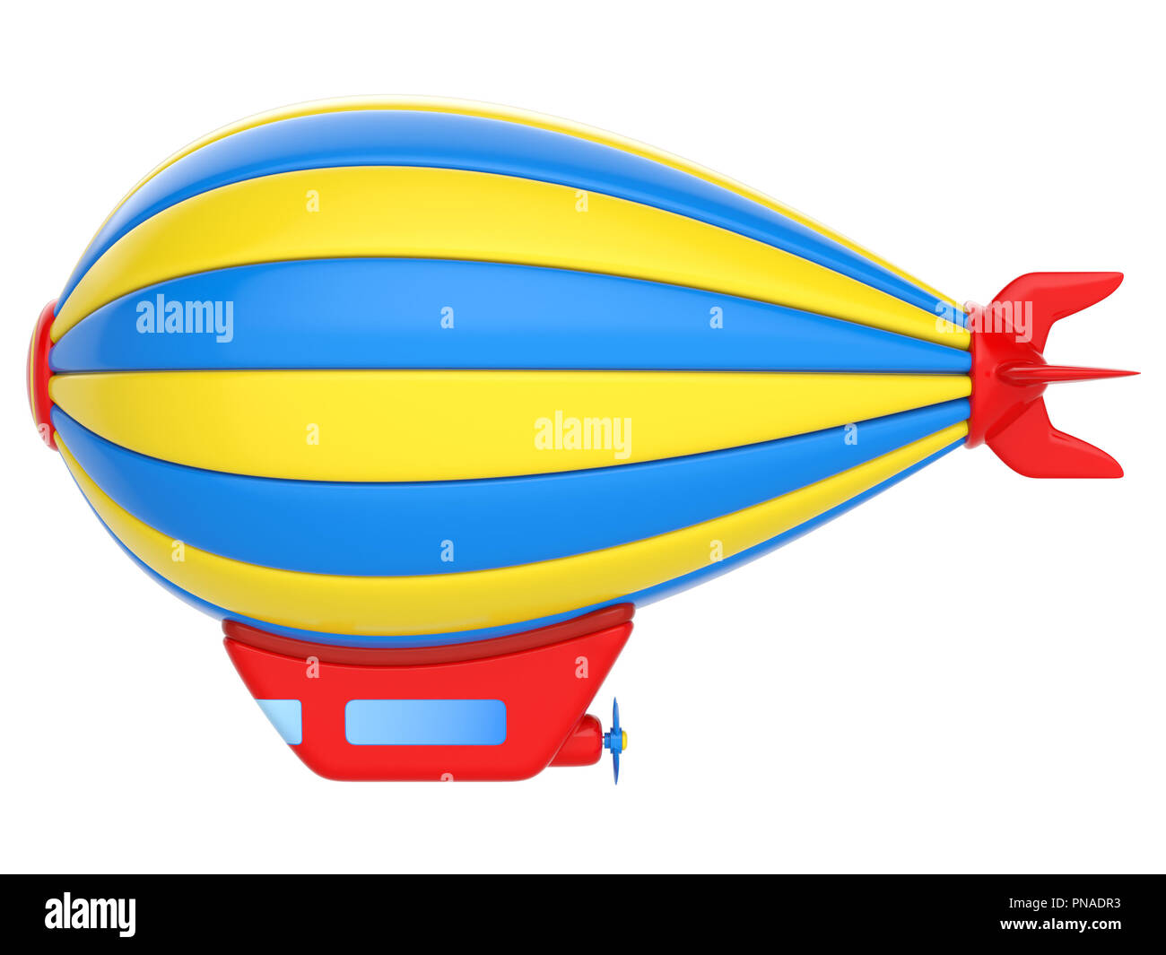 Toy dirigeable isolé sur fond blanc. Le rendu 3d. Banque D'Images