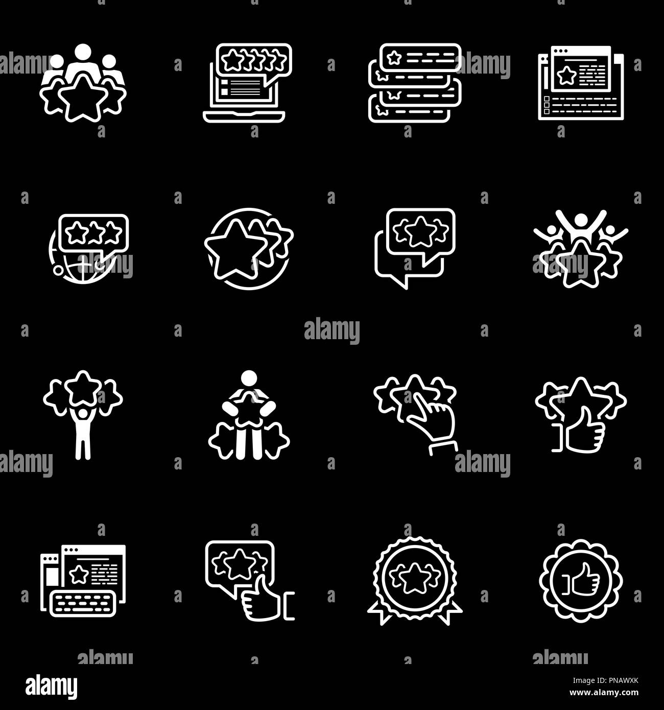 Simple Jeu d'icônes liées Témoignages Illustration de Vecteur