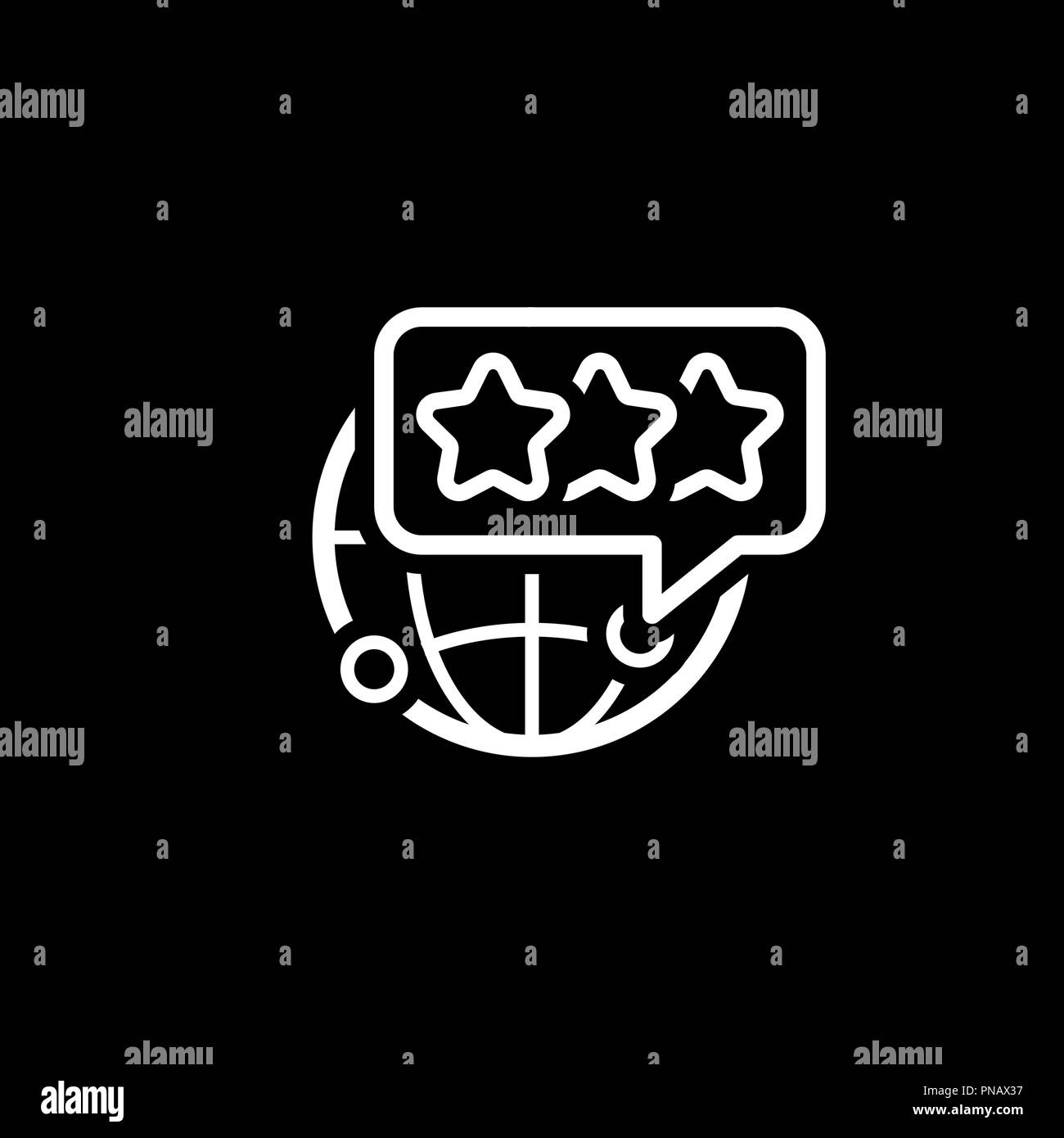 L'icône de la ligne de commentaires des clients mondiaux. Illustration de Vecteur