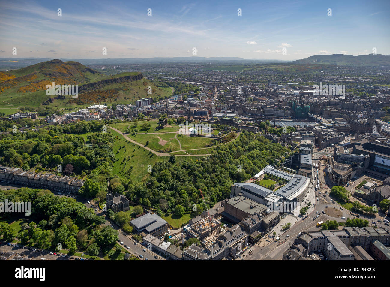 Vue aérienne Holyrood House Edinburgh Banque D'Images